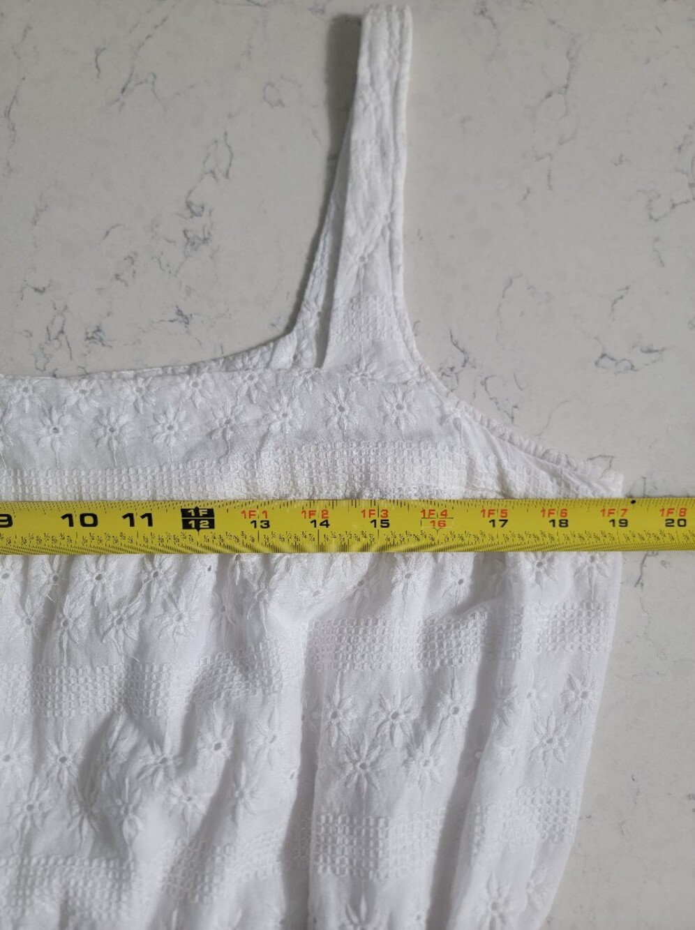 Tommy Hilfiger White Eyelet Midi Dress Logo Ribbon Belt Size 14 Tea Party chic - Picture 11 of 14
